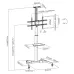 Stojak mobilny pojedynczy z półką DIGITUS 1xLCD max. 70" max. 50kg pivot