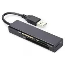 Czytnik kart Ednet 4-portowy USB 2.0 (CF, SD, MicroS1 / 2DHC, MS), czarny