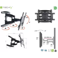 Uchwyt ścienny Techly 40"-80", 50kg obrotowy