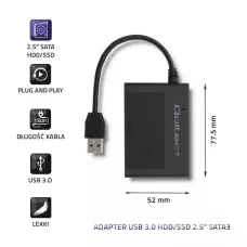 Obudowa Qoltec na dysk HD1 / 2SD 2.5" SATA3 | USB 3.0 | Czarna