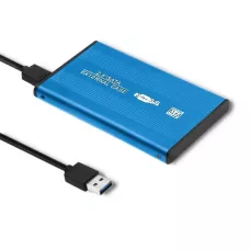 Obudowa Qoltec na dysk HD1 / 2SD 2.5" SATA3 | USB 3.0 | Niebieska