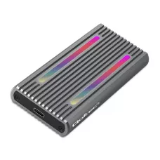 Obudow1 / 2ieszeń Qoltec na dysk M.2 SSD | SATA | NVMe | RGB LED | USB-C | 4TB