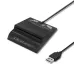 Czytnik kart chipowych ID Qoltec SCR-0636 | USB 2.0 + adapter USB-C