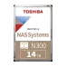 Dysk Toshiba N300 HDWG21EUZSVA 14TB 3,5" 7200 256MB SATA III NAS BULK