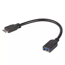 Kabel USB 3.0 Akyga AK-AD-30 USB A(F) - micro USB B(M) 0,15m OTG czarny