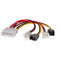 Kabel adapter Akyga AK-CA-34 Molex (M) - 2x 3-pin 12V + 2x 3-pin 5V (M) 0,15m