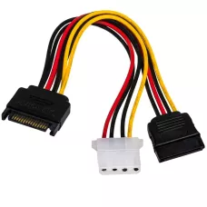 Kabel adapter Akyga AK-CA-32 SATA (M) -  SATA (F) + Molex (F) 0,15m