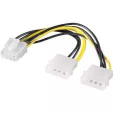 Kabel adapter Akyga AK-CA-29 2x Molex (M) - PCI-Express 8 pin (M) 0,15m