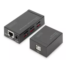 Przedłużac1 / 2xtender HUB 4 port DIGITUS USB 2.0 po skrętce Kat. 51 / 2, do 50m