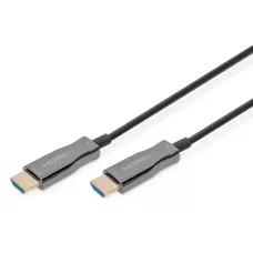 Kabel DIGITUS połączeniowy hybrydowy AOC HDMI 2.0 Premium High Speed Ethernet 4K60Hz UHD HDMI 1 / 2DMI A 1 / 2 czarny 15m