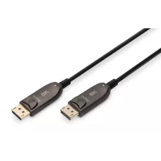 Kabel DIGITUS połączeniowy hybrydowy AOC DisplayPort 1.4 8K60Hz UHD D1 / 2P 1 / 2 czarny 10m