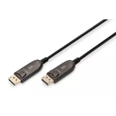 Kabel DIGITUS połączeniowy hybrydowy AOC DisplayPort 1.4 8K60Hz UHD D1 / 2P 1 / 2 czarny 20m