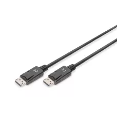 Kabel DisplayPort DIGITUS z zatrzaskami 4K 60Hz UHD Typ D1 / 2P 1 / 2 czarny 2m