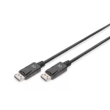 Kabel DisplayPort DIGITUS z zatrzaskami 1080p 60Hz FHD Typ D1 / 2P 1 / 2 czarny 10m