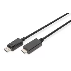 Kabel adapter DIGITUS DisplayPort 1.2 4K 60Hz UHD Typ D1 / 2DMI A 1 / 2 czarny 1m