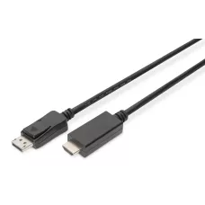 Kabel adapter DIGITUS DisplayPort 1.2 4K 60Hz UHD Typ D1 / 2DMI A 1 / 2 czarny 2m