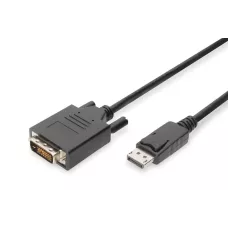 Kabel adapter DIGITUS DisplayPort z zatrzaskiem 1080p 60Hz FHD Typ D1 / 2VI-D (24+1) 1 / 2 3m