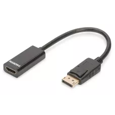 Kabel adapter DIGITUS DisplayPort, DP-HDMI typA, 1 / 2 0,15m, DP 1.2