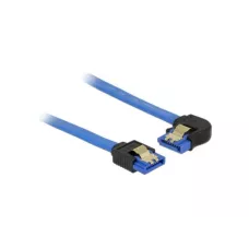 Kabel SATA Delock SATA-III DATA 0,20m z zatrzaskami metalowymi niebieski kątowy lew1 / 2rosto