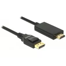 Kabel adapter Delock DisplayPort v1.2A - HDMI 1 / 2 3m 4K czarny