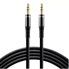 Kabel przewód silikonowy audio AUX wtyk - wtyk jack 3.5 mm stereo 100cm everActive CBS-1JB czarny