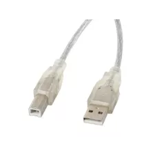 Kabel USB 2.0 Lanberg AM-BM Ferryt 5m przezroczysty