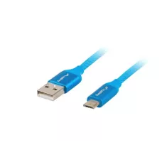 Kabel USB 2.0 Lanberg Premium micro BM-AM 1,8m QC 3.0 niebieski