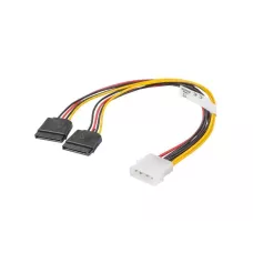 Kabel zasilający Lanberg Molex(M) -> 2x SATA(F) 0,3m