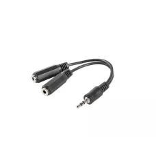 Kabel adapter Lanberg Minijack 3,5mm (M) -> 2x Minijack 3,5mm (F) 0,1m czarny