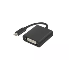 Kabel adapter Lanberg USB type-C(M) - DVI(F)(24+5) 0,15m Dual Link czarny