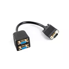 Kabel adapte1 / 2plitter Lanberg AD-0020-BK VGA (M) -> 2x VGA (F) 0,2m czarny