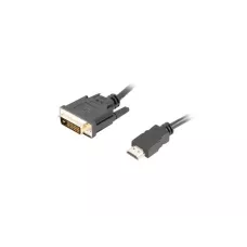 Kabel adapter Lanberg HDMI(M) - DVI-D(M)(24+1) 3m Dual Link pozłacane styki 4K 30 Hz czarny