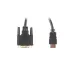 Kabel adapter Lanberg HDMI(M) - DVI-D(M)(24+1) 3m Dual Link pozłacane styki 4K 30 Hz czarny