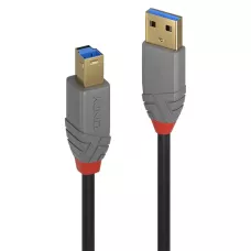 Kabel USB 3.0 LINDY Typ A to B Cable, Anthra Line 0,5m Black