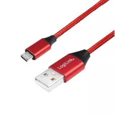 Kabel USB 2.0 LogiLink CU0152 USB A - micro USB B, 1 / 2, czerwony 1m