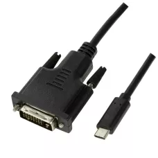 Kabel adapter LogiLink UA0332 USB-C - DVI, czarny 3m