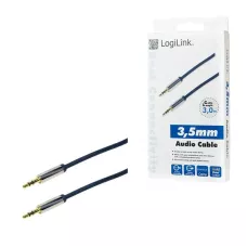 Kabel audio stereo LogiLink CA10300 3,5 mm, 1 / 2, 3m, niebieski