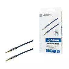 Kabel audio stereo LogiLink CA10100 3,5 mm, 1 / 2, 1m, niebieski