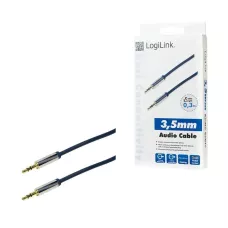 Kabel audio stereo LogiLink CA10030 3,5 mm, 1 / 2, 0,3m, niebieski