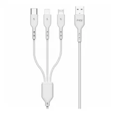 Kabel MS M-ACML1100W 3in1 USB-AM - USB-1 / 2icr1 / 2IGHT 1.0m Biały