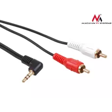 Kabel audio Maclean MCTV-825 kątowy miniJack 3,5mm (M) - 2xRCA (M), 3m, czarny