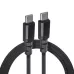 Kabel 2 x USB-C 15W Maclean MCE494 wspierający QC 3.0 przesył danych 3A czarny dł. 2m