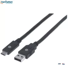 Kabel Manhattan USB-C 3.1 Gen1, USB 1 / 2SB A 1 / 2 2m czarny