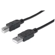 Kabel Manhattan USB2.0 A-B 1 / 2 Hi-Speed 1m czarny