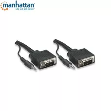 Kabel Manhattan SVGA 15 M/15 M, + audio 10m, czarny