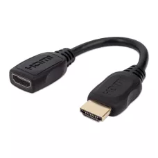 Kabel / Przedłużacz Manhattan HDMI-HDMI 1 / 2 Ethernet 4K*60Hz 0,2m, czarny