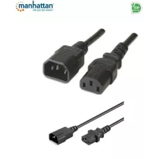 Kabel przedłużający kabla zasilania Manhattan C14 na C13 1 / 2 1m czarny