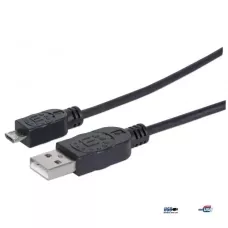 Kabel Manhattan USB 2.0 A-Micro B 1 / 2 0,5m, czarny