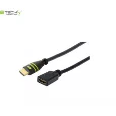 Przedłużacz HDMI Techly HDMI-HDMI 1 / 2 Ethernet 3D 4K, 0,2m, czarny