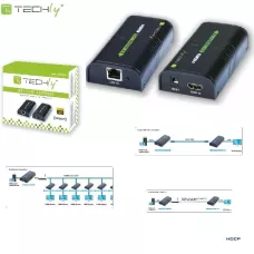 Extender / splitter HDMI Techly IDATA EXTIP-373 po skrętce Cat. 51 / 2/61 / 2 do 120m, over IP, czarny